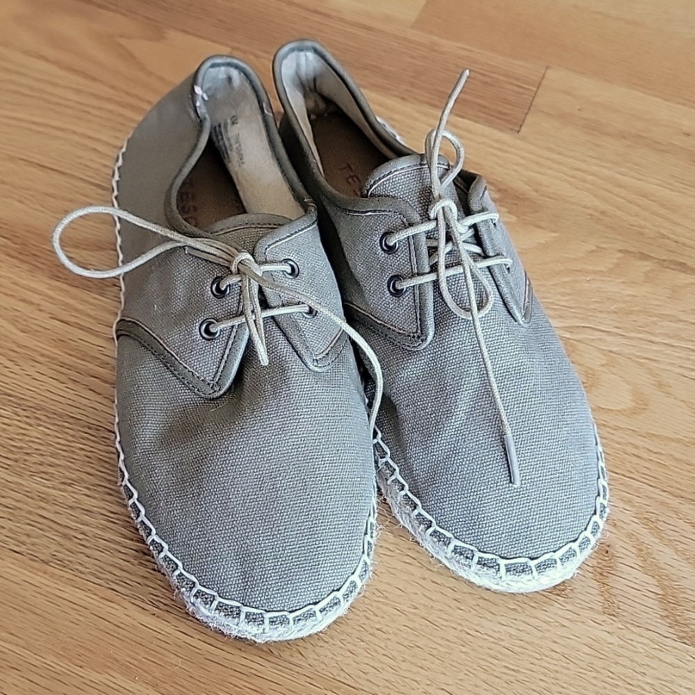 Tesori Canvas Lace Up Espadrille Shoe